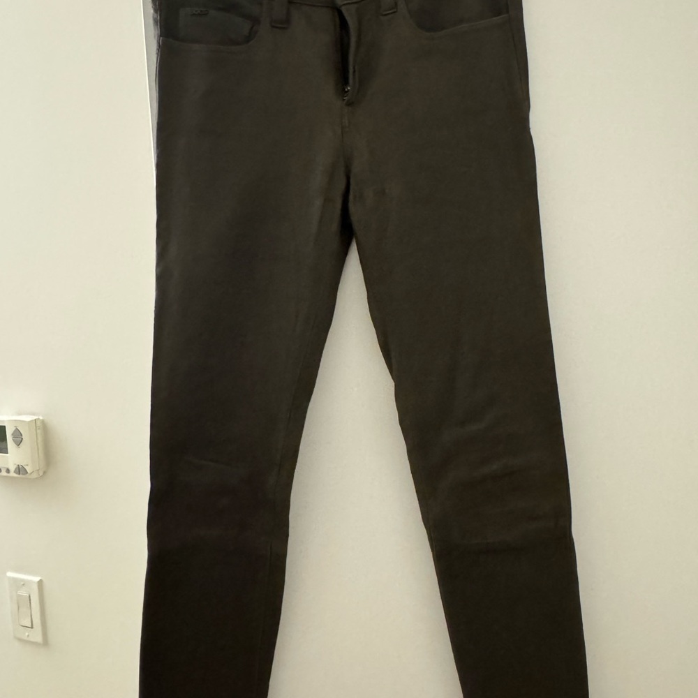 100% leather Joe’s dark green / brown pants